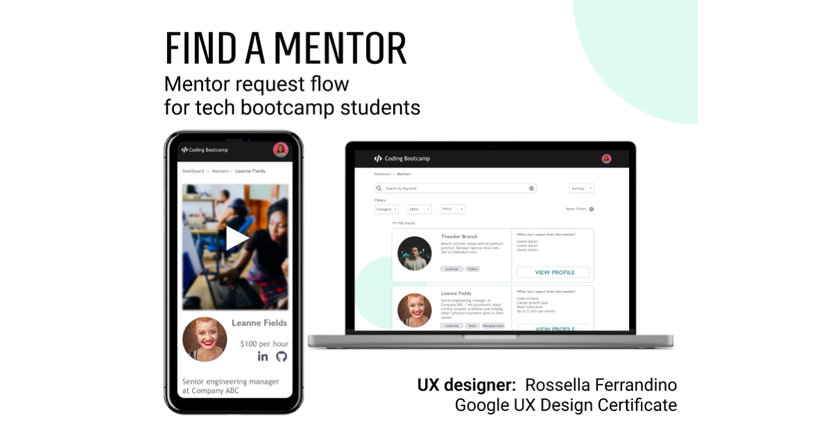 Preview image - Find a mentor UX design